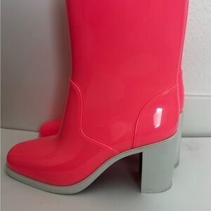 Christian Louboutin Neon Pink Winter Boots